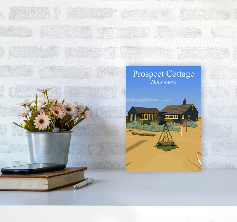 Prospect Cottage portrait Travel Art Print by Richard O'Neill A4 Black Frame