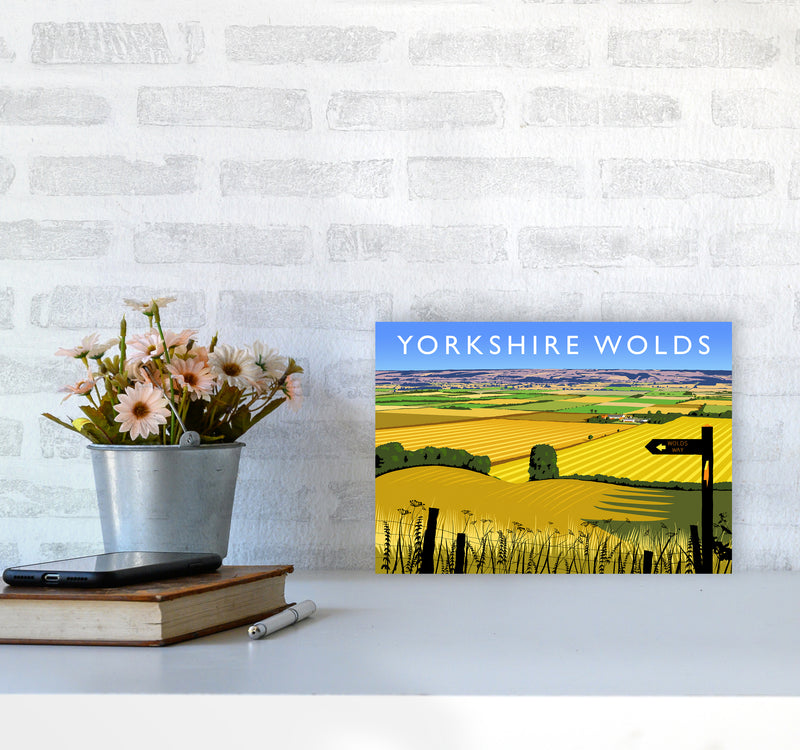 Yorkshire Wolds Travel Art Print by Richard O'Neill A4 Black Frame