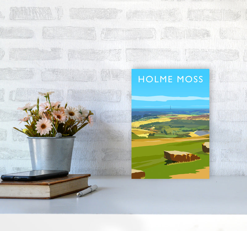 Holme Moss portrait Travel Art Print by Richard O'Neill A4 Black Frame