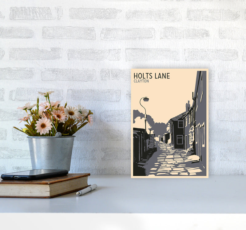 Holts Lane, Clayton Travel Art Print by Richard O'Neill A4 Black Frame