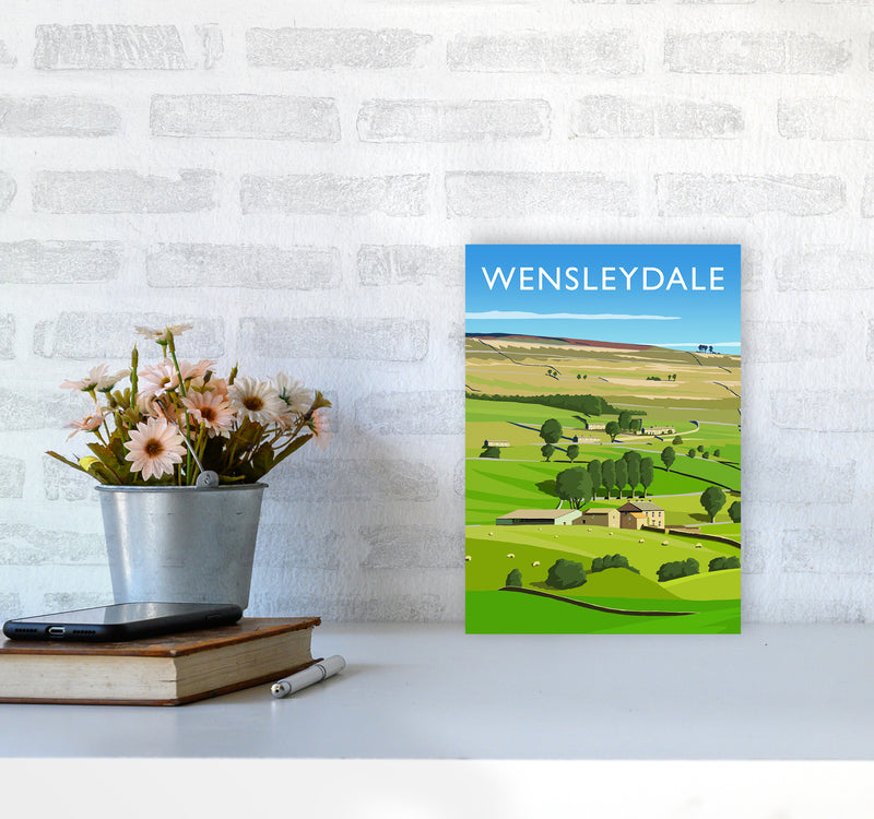 Wensleydale 3 portrait Travel Art Print by Richard O'Neill A4 Black Frame