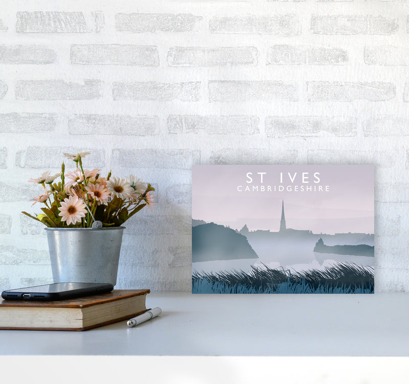 St Ives Travel Art Print by Richard O'Neill A4 Black Frame