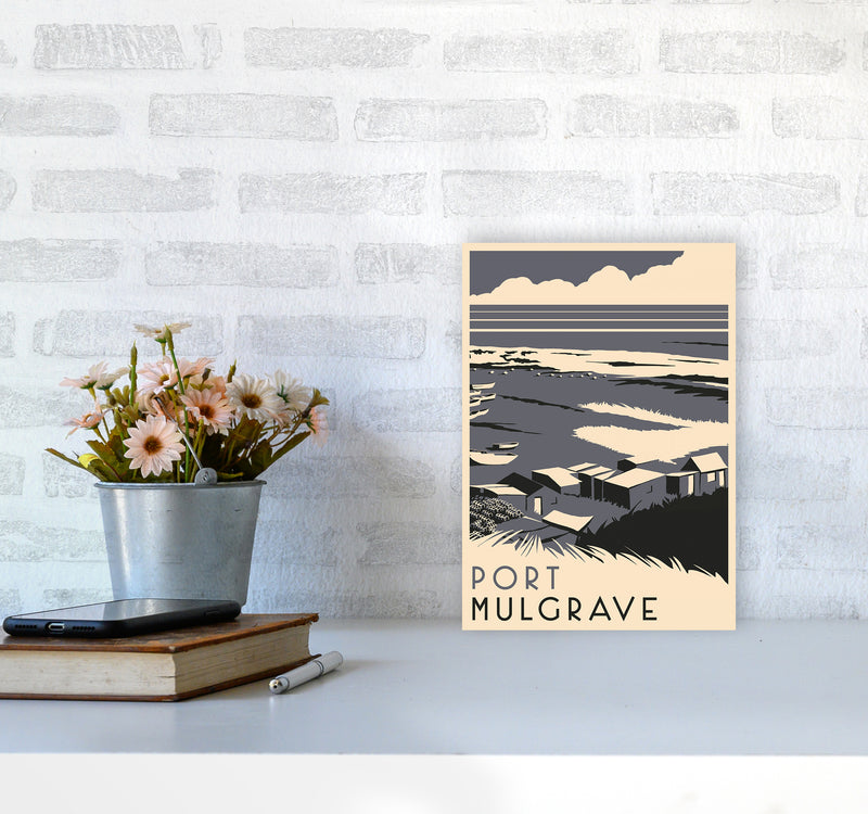 Port Mulgrave portrait Travel Art Print by Richard O'Neill A4 Black Frame