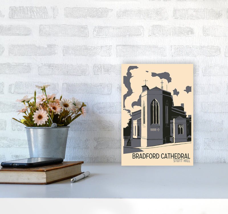 Bradford Cathedral, Stott Hill Travel Art Print by Richard O'Neill A4 Black Frame