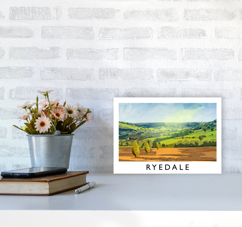 Ryedale Travel Art Print by Richard O'Neill A4 Black Frame