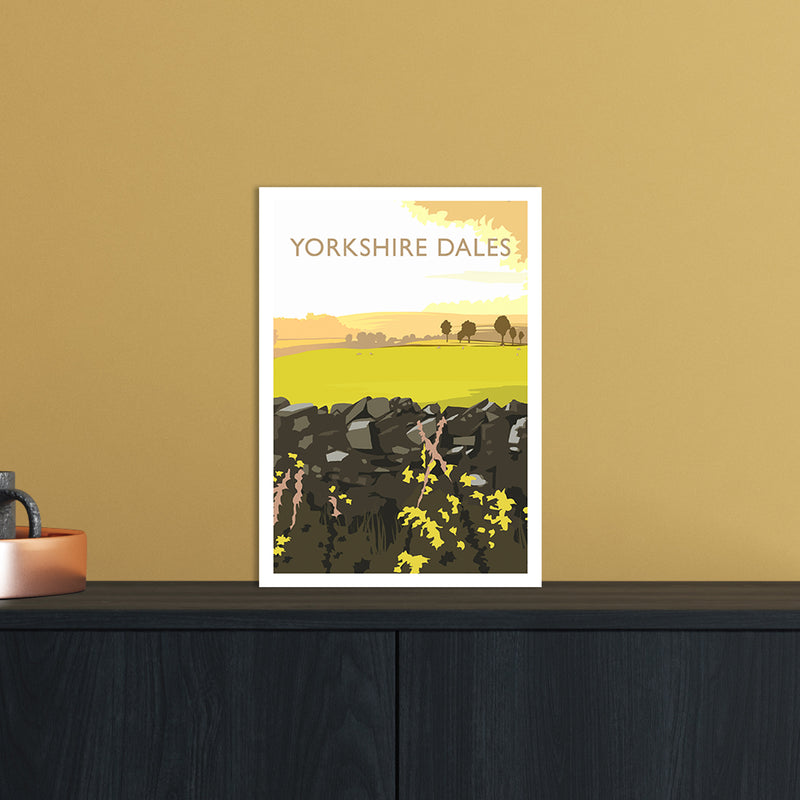 Yorkshire Dales Portrait Travel Art Print by Richard O'Neill A4 Black Frame
