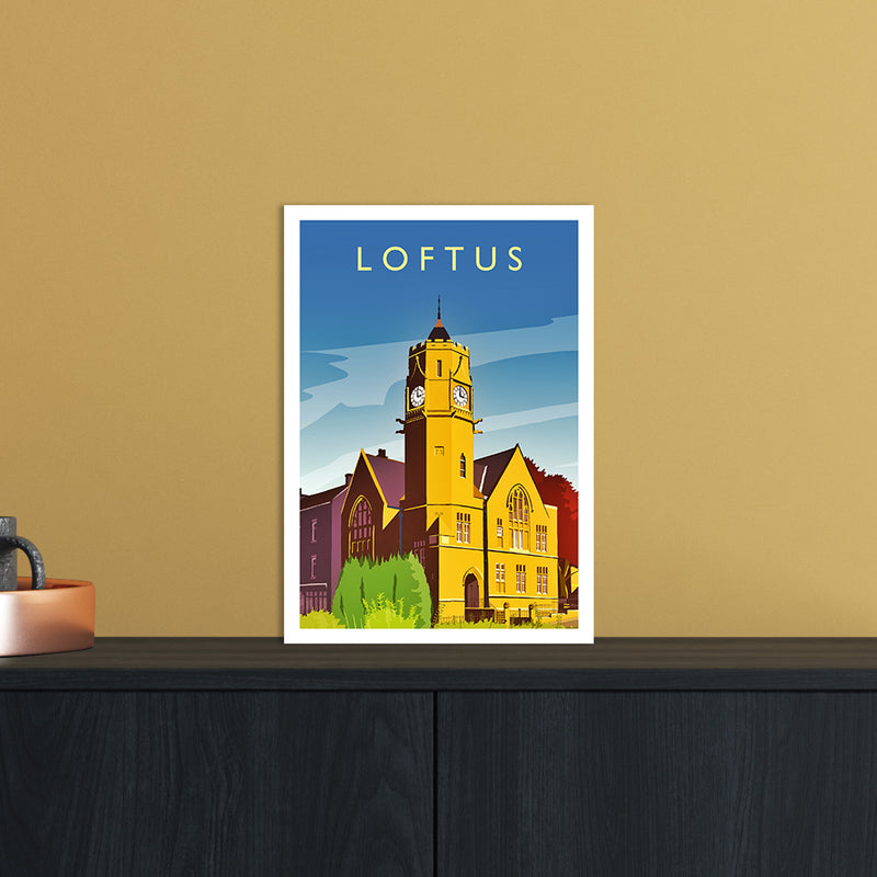 Loftus 2 Portrait Travel Art Print by Richard O'Neill A4 Black Frame