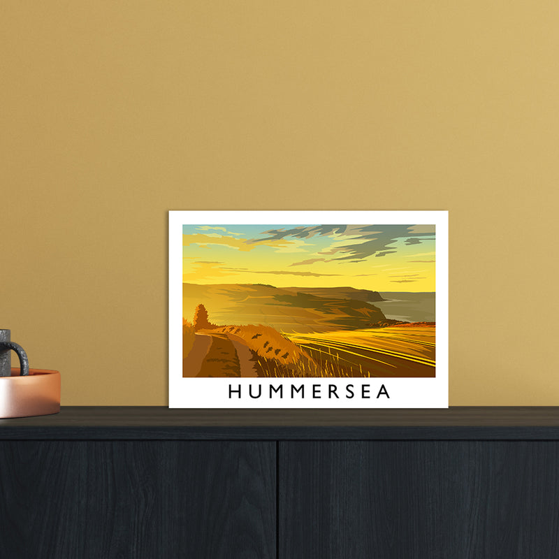 Hummersea Travel Art Print by Richard O'Neill A4 Black Frame