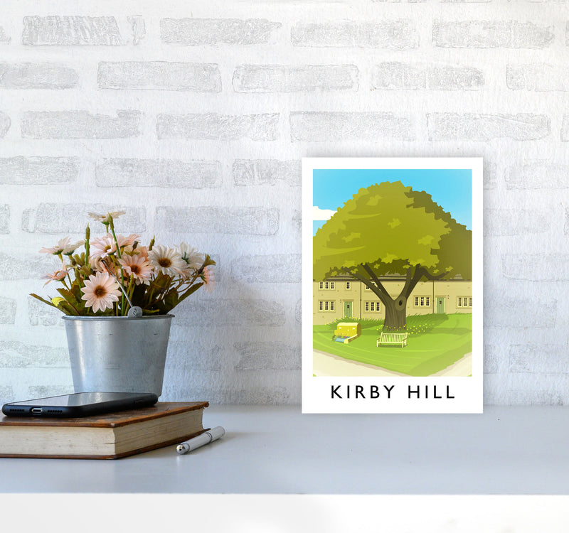 Kirby Hill portrait Travel Art Print by Richard O'Neill A4 Black Frame