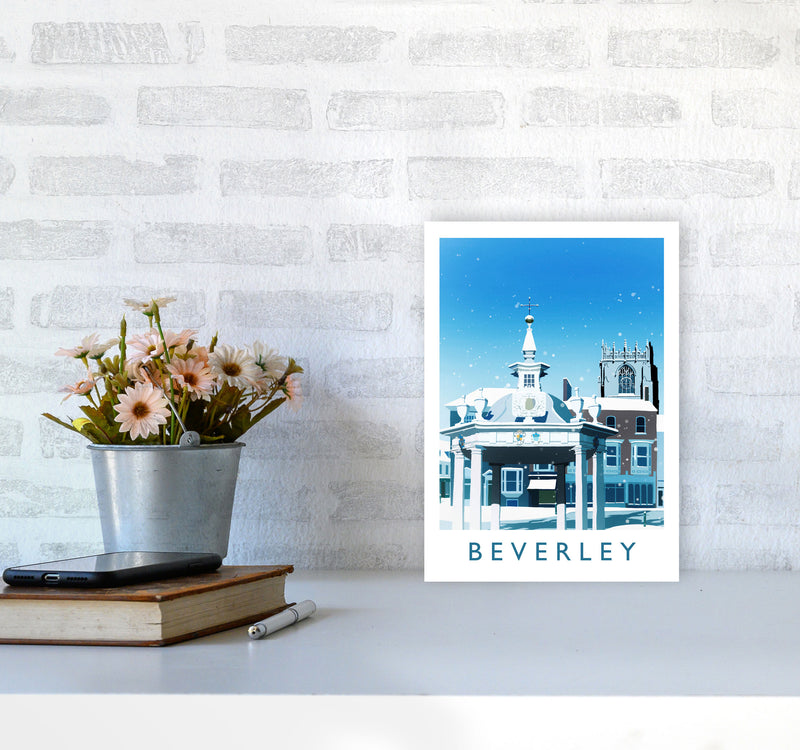Beverley (Snow) 2 portrait Travel Art Print by Richard O'Neill A4 Black Frame