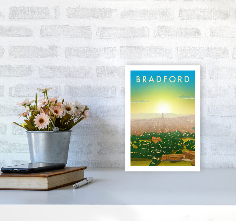 Bradford 2 portrait Travel Art Print by Richard O'Neill A4 Black Frame