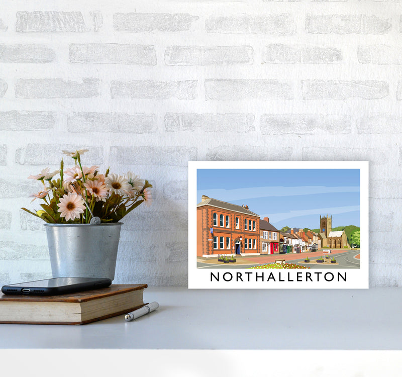 Northallerton 5 Travel Art Print by Richard O'Neill A4 Black Frame