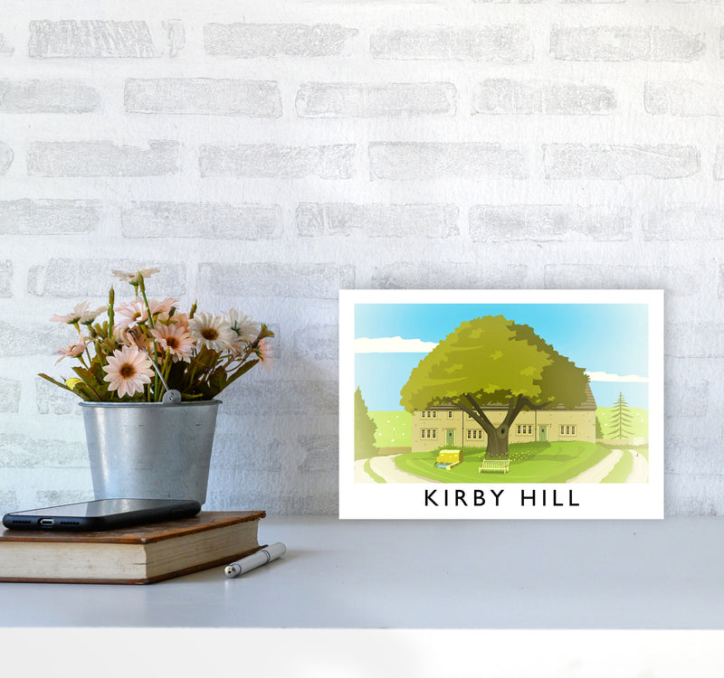 Kirby Hill Travel Art Print by Richard O'Neill A4 Black Frame