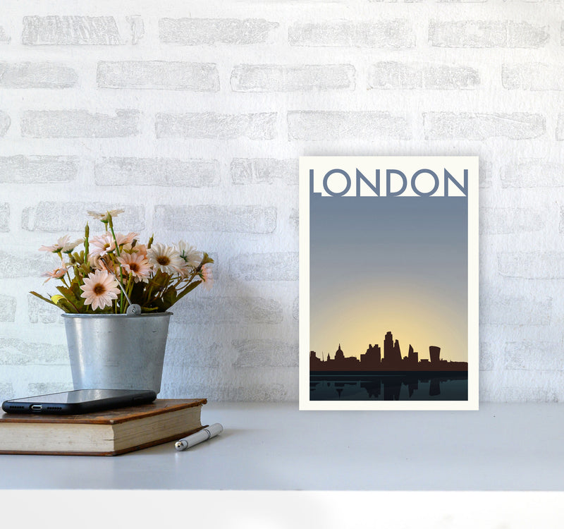 London 4 (Day) Travel Art Print by Richard O'Neill A4 Black Frame