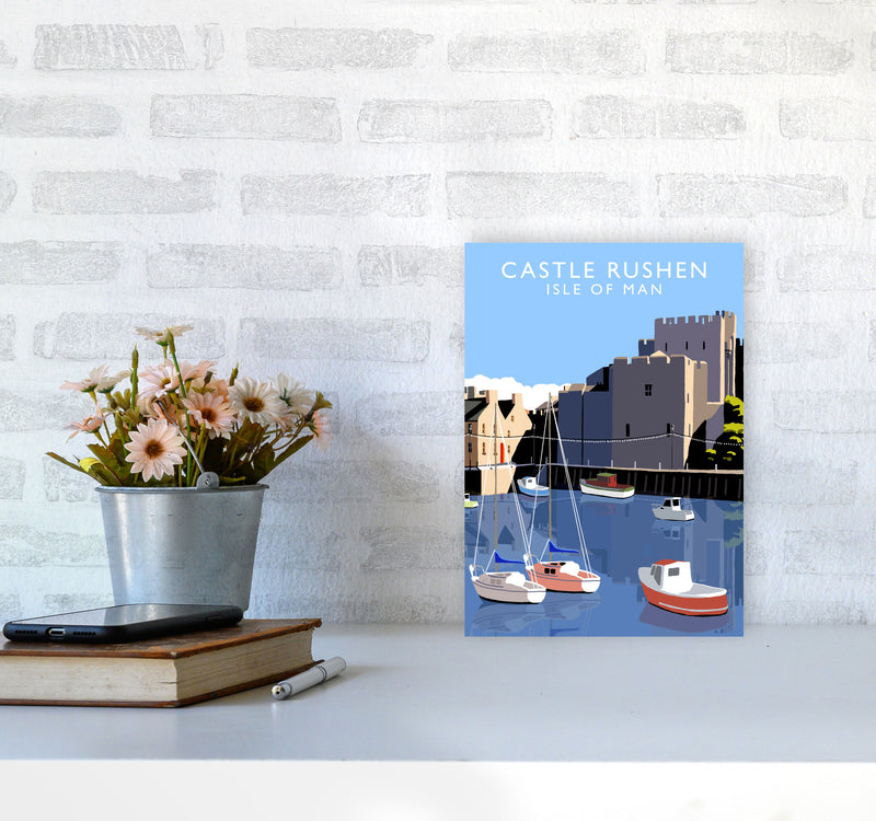 Castle Rushen by Richard O'Neill A4 Black Frame