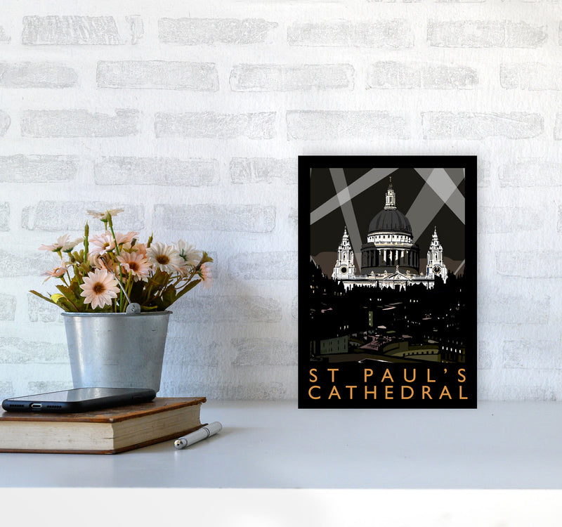 St Paul's Cathedral London Framed Digital Art Print by Richard O'Neill, Wooden Framed Wall Art A4 Black Frame