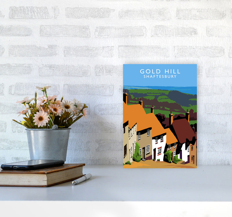 Gold Hill by Richard O'Neill A4 Black Frame
