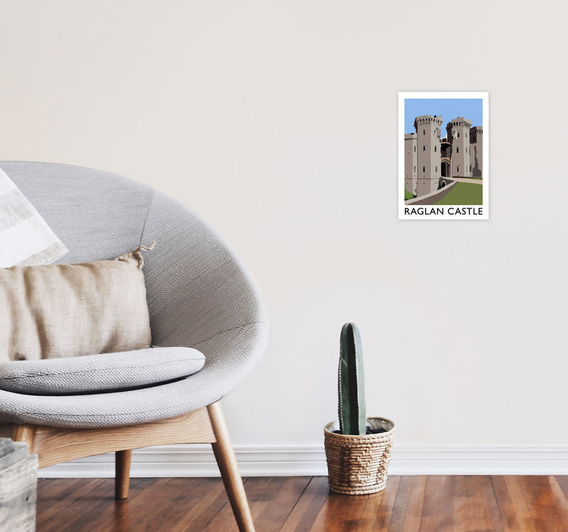 Raglan Castle by Richard O'Neill A4 Black Frame