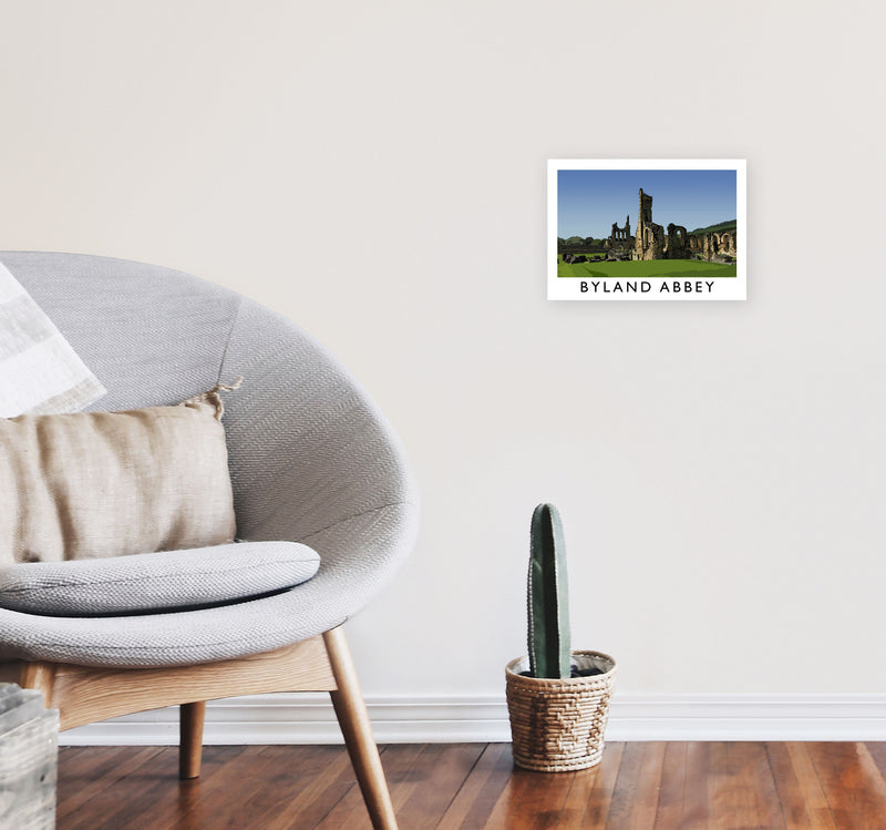 Byland Abbey by Richard O'Neill A4 Black Frame