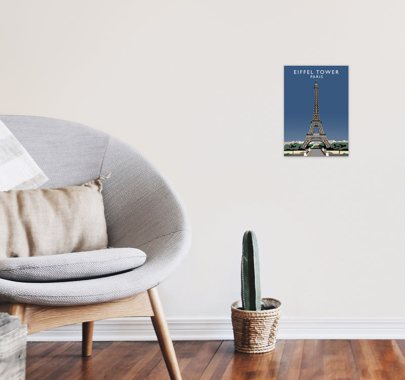 Eiffel Tower Portrait by Richard O'Neill A4 Black Frame