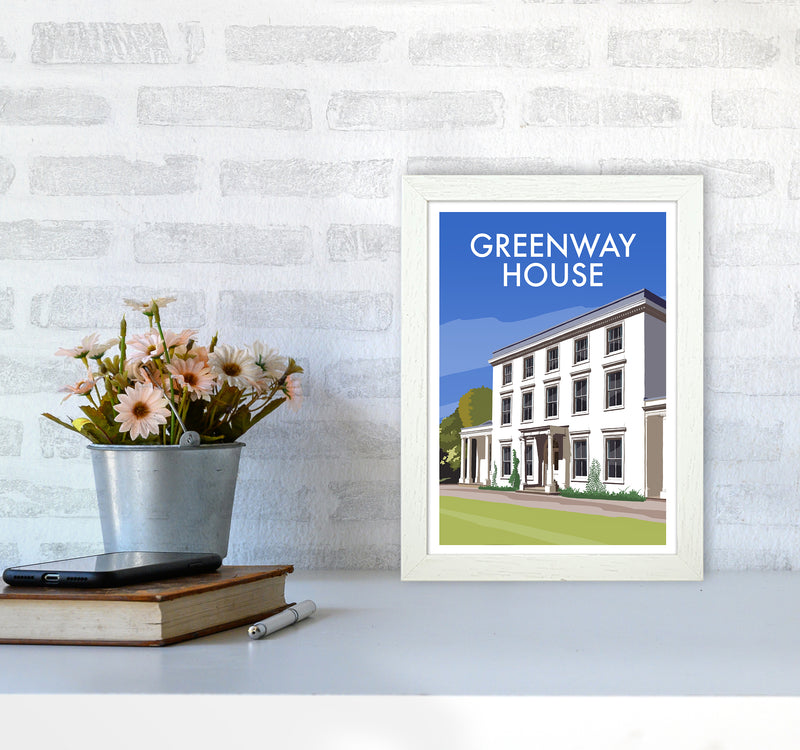 Greenway House Portrait Art Print by Richard O'Neill A4 Oak Frame