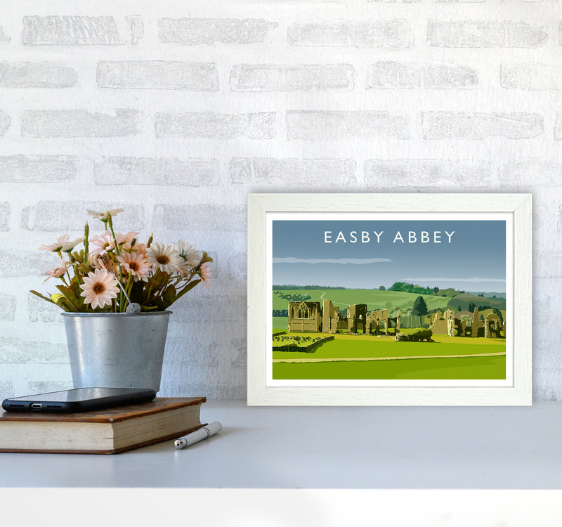 Easby Abbey Art Print by Richard O'Neill A4 Oak Frame