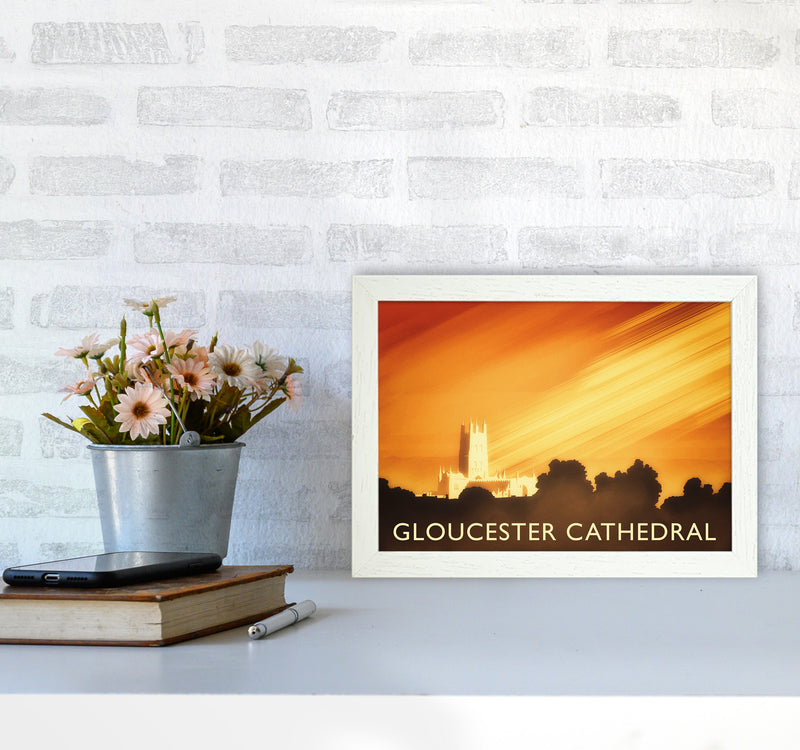 Gloucester Cathedral Travel Art Print by Richard O'Neill A4 Oak Frame