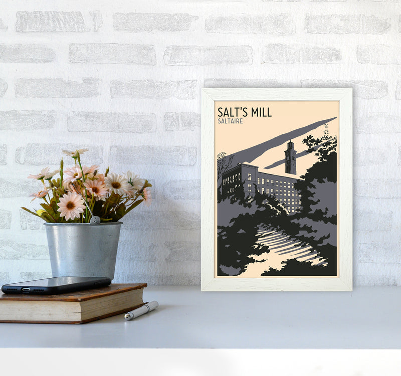 Salt's Mill, Saltaire Travel Art Print by Richard O'Neill A4 Oak Frame