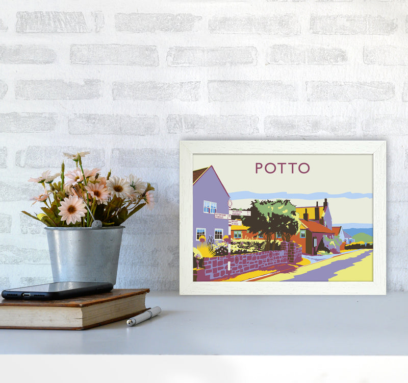 Potto Travel Art Print by Richard O'Neill A4 Oak Frame