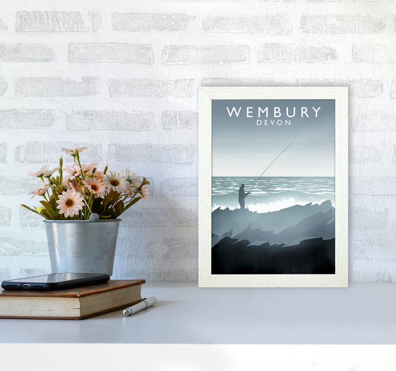 Wembury portrait Travel Art Print by Richard O'Neill A4 Oak Frame