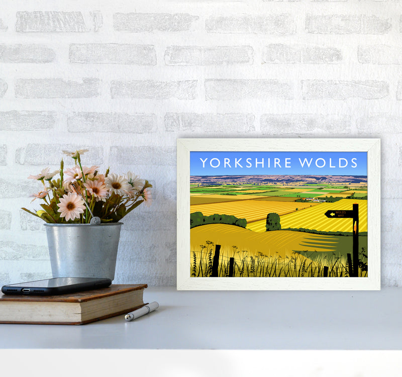 Yorkshire Wolds Travel Art Print by Richard O'Neill A4 Oak Frame