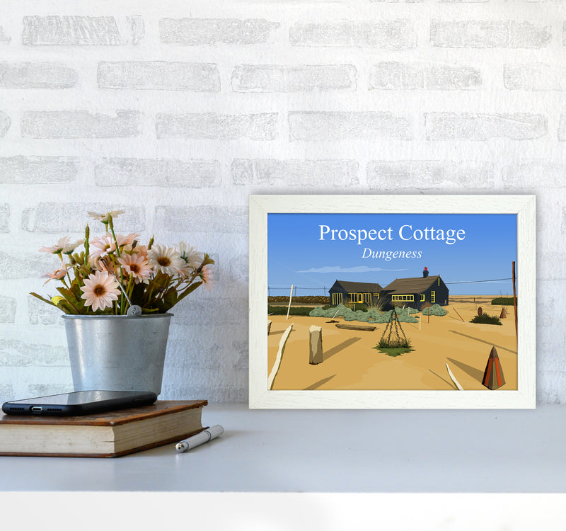 Prospect Cottage Travel Art Print by Richard O'Neill A4 Oak Frame