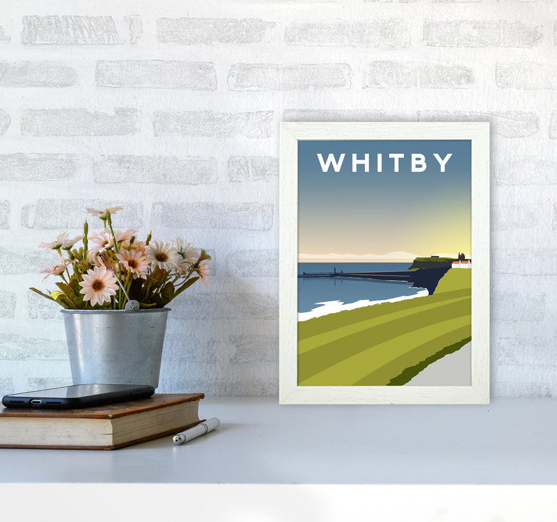 Whitby 5 portrait Travel Art Print by Richard O'Neill A4 Oak Frame