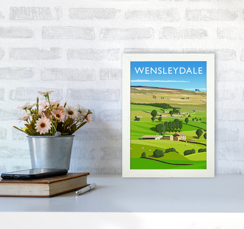 Wensleydale 3 portrait Travel Art Print by Richard O'Neill A4 Oak Frame