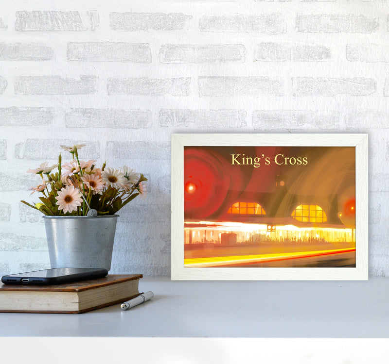 King's Cross Travel Art Print by Richard O'Neill A4 Oak Frame
