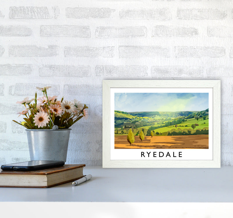 Ryedale Travel Art Print by Richard O'Neill A4 Oak Frame