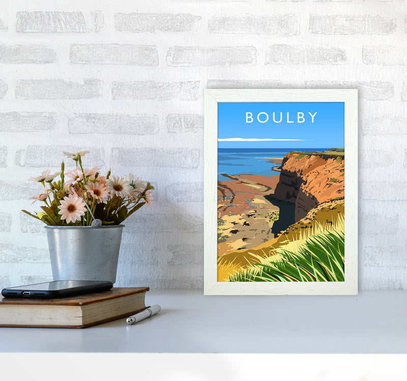 Boulby portrait Travel Art Print by Richard O'Neill A4 Oak Frame