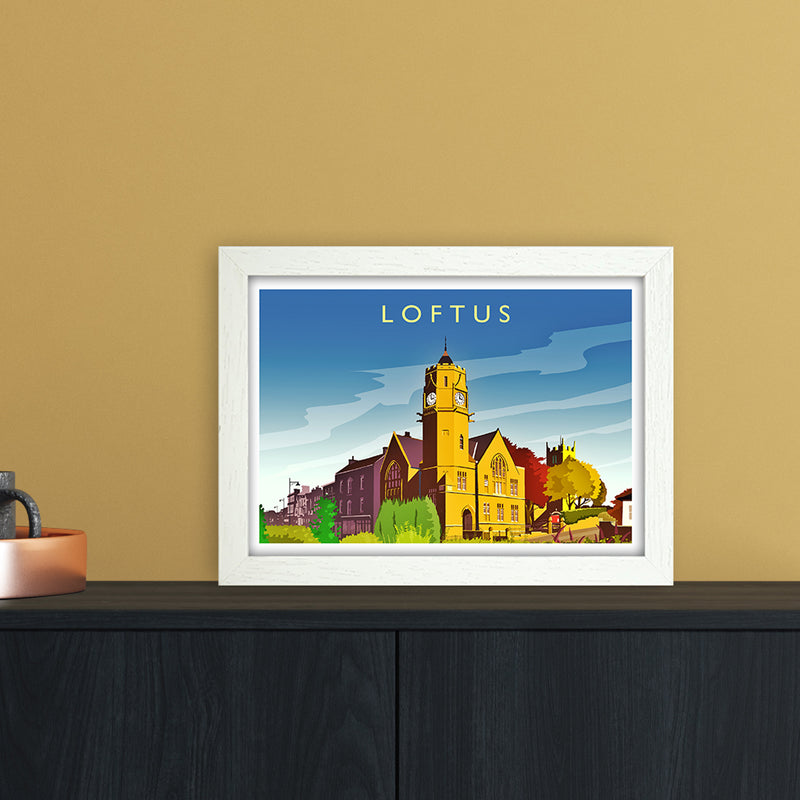 Loftus 2 Travel Art Print by Richard O'Neill A4 Oak Frame
