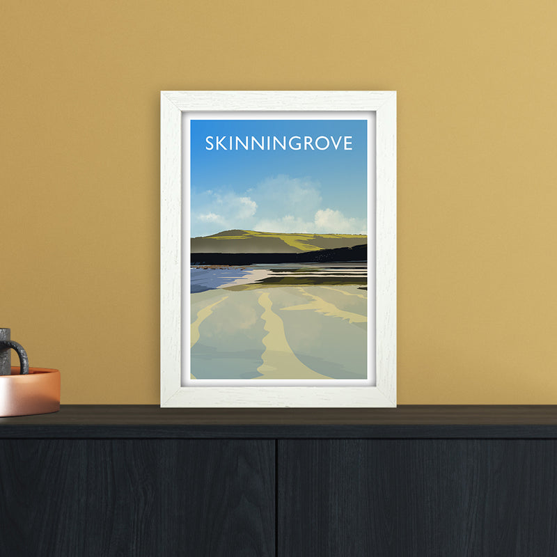 Skinningrove 2 Portrait Travel Art Print by Richard O'Neill A4 Oak Frame