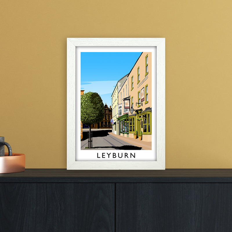 Leyburn 3 portrait Travel Art Print by Richard O'Neill A4 Oak Frame