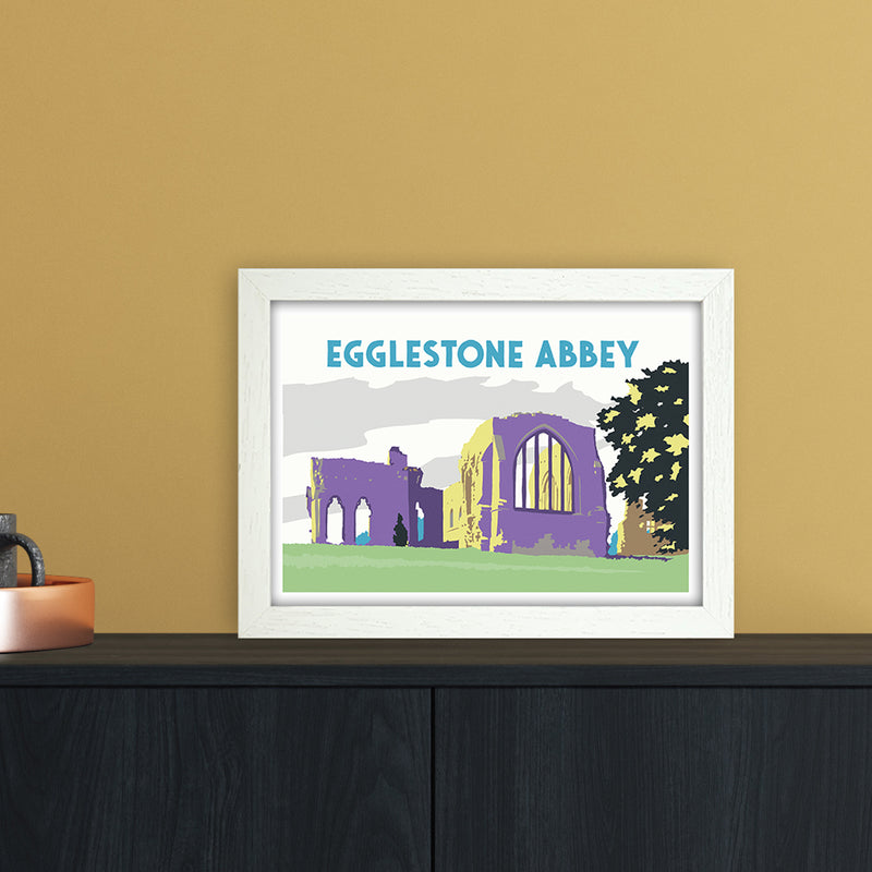 Egglestone Abbey Travel Art Print by Richard O'Neill A4 Oak Frame