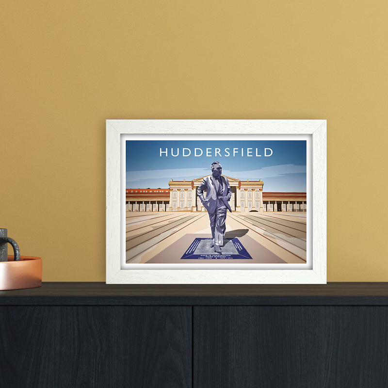 Huddersfield Travel Art Print by Richard O'Neill A4 Oak Frame