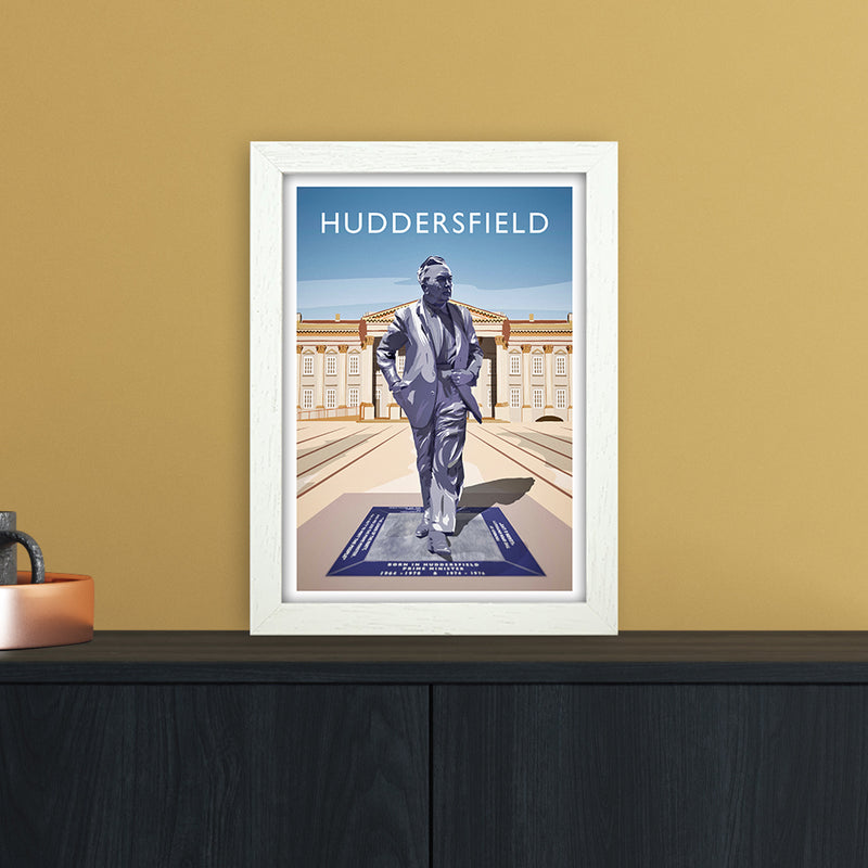 Huddersfield Portrait Travel Art Print by Richard O'Neill A4 Oak Frame