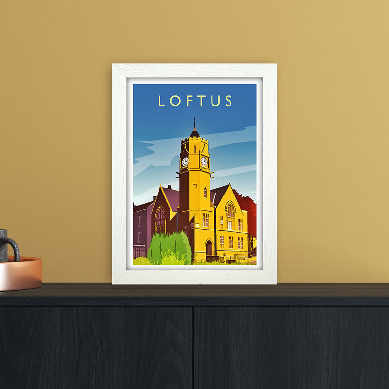 Loftus 2 Portrait Travel Art Print by Richard O'Neill A4 Oak Frame