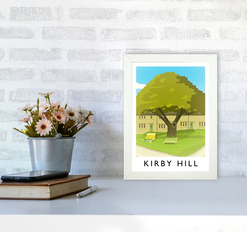 Kirby Hill portrait Travel Art Print by Richard O'Neill A4 Oak Frame
