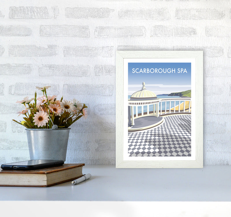 Scarborough Spa portrait Travel Art Print by Richard O'Neill A4 Oak Frame