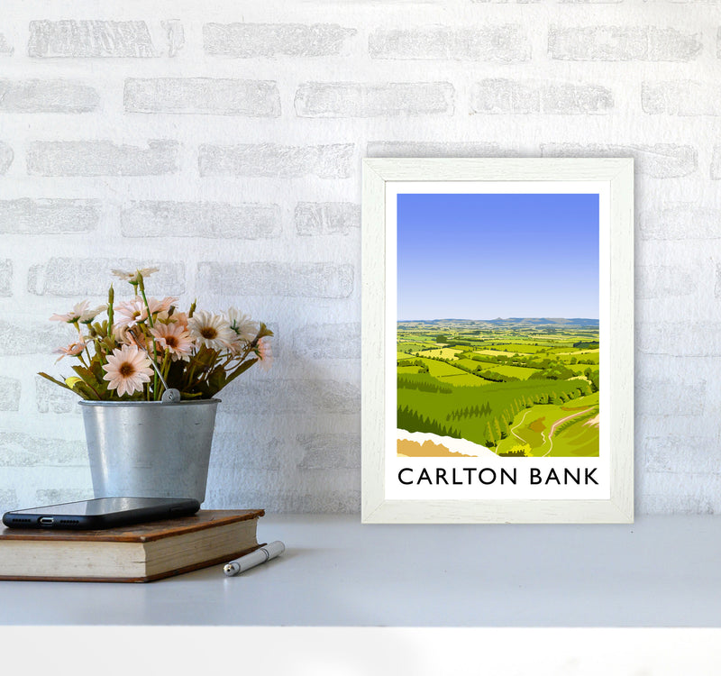 Carlton Bank portrait Travel Art Print by Richard O'Neill A4 Oak Frame