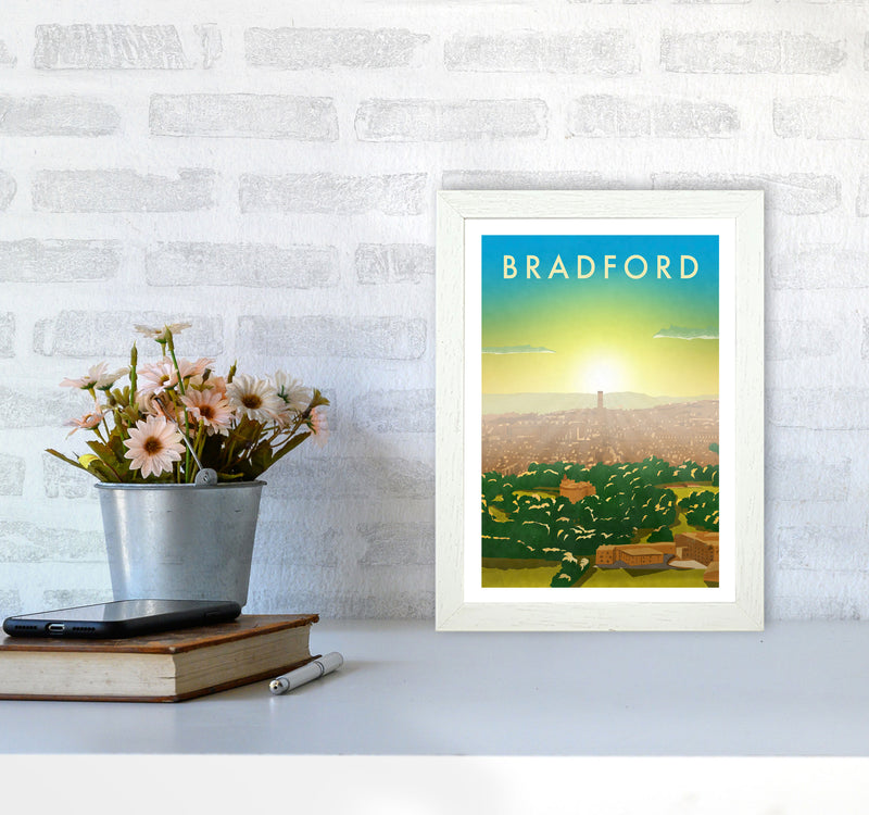 Bradford 2 portrait Travel Art Print by Richard O'Neill A4 Oak Frame