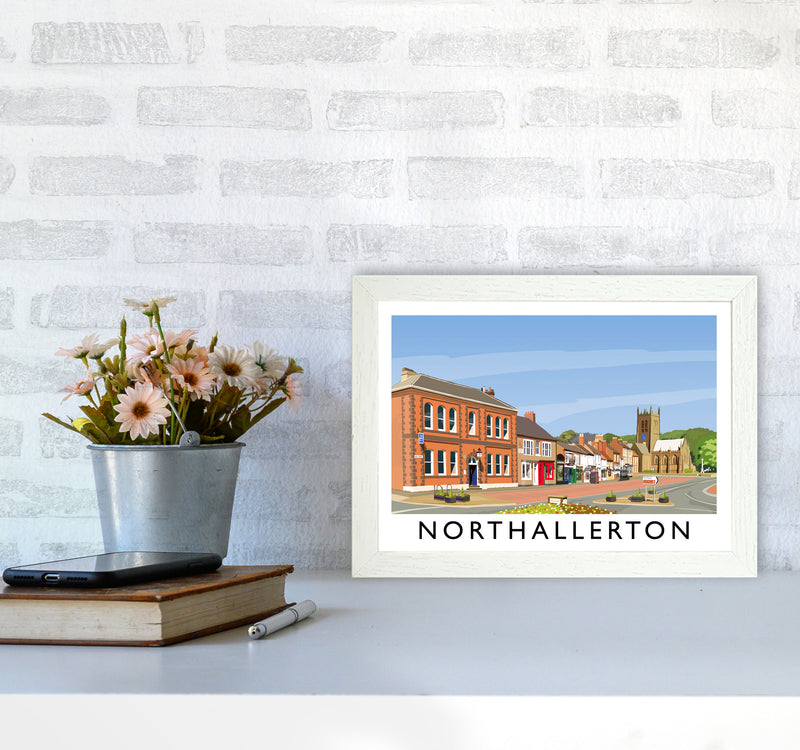 Northallerton 5 Travel Art Print by Richard O'Neill A4 Oak Frame