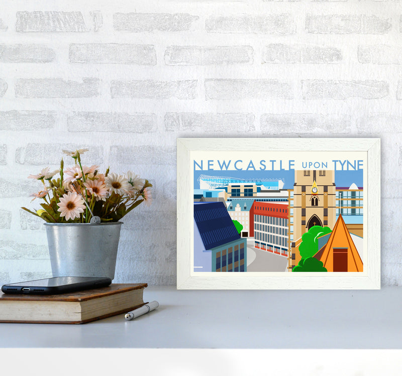 Newcastle upon Tyne 2 (Day) landscape Travel Art Print by Richard O'Neill A4 Oak Frame